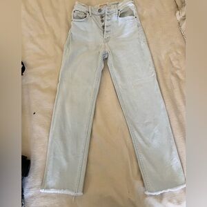 Mother jeans size 24. Light wash button fly